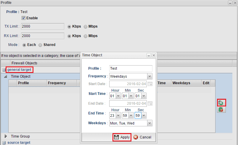 a screenshot of Bandwidth Limit Setup on Vigor3900